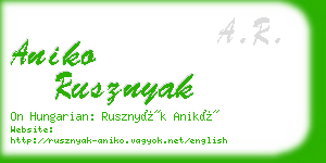 aniko rusznyak business card